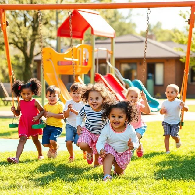 Kids playing in playground