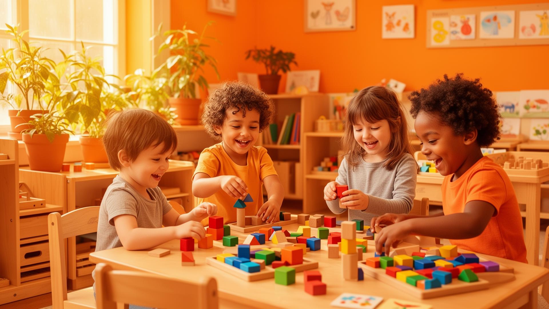 Happy children learning at Kiddy Kingdom Montessori